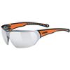Uvex sportstyle 204, occhiali sportivi unisex, specchiato, comfort senza pressione e tenuta perfetta, black orange/silver, one size
