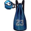 Hunphy Borsa da Basket per Palestra, Borsa da Basket con Coulisse, Sacca da Palestra, Sacca con Coulisse, Zaino in Rete Multiuso con Tracolla Regolabile, per Basket, Fitness, Sport, Allenamento (Blu)