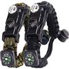 AuRiver Braccialetto Paracord Sopravvivenza Militare Kit, Bracciale Sopravvivenza Regolabile con Flint + Bussola + Termometro per attività all'aperto Escursionismo Campeggio di Emergenza