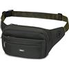 Qinlov Marsupio Sportivo Marsupio per Uomo o Donna,Marsupio con 5 Tasche Marsupio Cintura Regolabile Singola Spalla per Running Corsa Ciclismo Escursionismo Casuale Bicicletta (Verde scuro)
