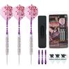 CUESOUL Pink Ladies 21/23 Grams Steel Tip Darts with 2 Different Sets Aluminum Shafts