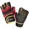 TAVIALO Guanti Palestra Uomo per Fitness Sollevamento Pesi Allenamento Sport Bodybuilding Pesistica (M, rosso/giallo)