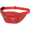 AirZyx Marsupio Sportivo Running Outdoor Escursioni Cintura Corsa da Uomo Donna impermeabile con 3 Zip-Marsupio con la Tracolla Regolabile per Corsa Ciclismo Escursione Campeggio (Rosso)