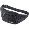 AirZyx Marsupio Sportivo Running Outdoor Escursioni Cintura Corsa da Uomo Donna impermeabile con 4 Zip-Marsupio con la Tracolla Regolabile per Corsa Ciclismo Escursione Campeggio (Nero)