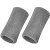 WILLBOND 6 pollici Polso Fascia Saldatura Sport Polsi Elastico Braccialetto di Cotone Atletico per Sport, 2 Set (Grigio)