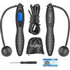 TOQIBO Corda per Saltare Senza Cordone, Calorie Conta Elettronico LCD, Corda per Saltare Regolabile,Include Pacchetti Portatili,L'uomo/Donna/Bambini, Boxe/Fitness/Perdita di Peso/Altezza Lunga
