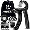 FitBeast Hand Grip Molla Avambraccio Gripper - Pacco da 5, Pinza per Avambracci Attrezzi, Attrezzo per Esercitare Le Dita, Finger Stretcher, Anello per Esercizi & Palla Antistress per Atleti