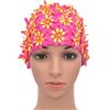 Medifier Cuffia da donna stile rétro con petali, motivo floreale, da piscina, Rose Red