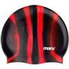 MARU Cuffia da Nuoto in 100% Silicone, Unisex, per Adulti, Leggera, Comoda e Resistente, progettata nel Regno Unito (Nero/Rosso, Taglia Unica)