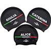 Swimxwin Cuffia in Silicone con Nome | Anna | Cuffia da Nuoto| Grande Comfort e aderenza | Design e Stile Italiano | Color Negro |
