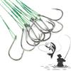 Hpamba Ami da Pesca in Mare Resistenti con Ardiglione Ami da Pesca con Filo Spinato Ami da Mare in Acciaio al Carbonio Adatti per la Pesca Robusto Durevole Ganci a Occhiello per Pesci D'acqua Dolce 30PCS