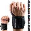 Fitgriff® Polsini Palestra - Polsiere Gym Uomo e Donna Professionali, per Fitness e Bodybuilding - Accessori Sollevamento Pesi (Black Original)