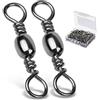 9Tong Molta Forza Girelle da Pesca - Barile Anello Solido, Rotolamento Attrezzatura, Linea Connettore per Acqua Dolce e Salata - Inossidabile, 50pcs, 51lbs