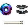 PLATTBK Tappo Serie Sterzo per Bicicletta 1-1/8'', Tappo Gambi Manubrio Bici in Lega di Alluminio con Dado Star Nut