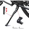 ANWONE Cavalletto Laterale Regolabile, basamento registrabile della lega di alluminio MTB con il piedino di gomma antiscivolo, supporto universale per MTB bici 22-28(Nero)