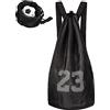 Hunphy Borsa da Basket per Palestra, Borsa da Basket con Coulisse, Sacca da Palestra, Sacca con Coulisse, Zaino in Rete Multiuso con Tracolla Regolabile, per Basket, Fitness, Sport, Allenamento (Nero)