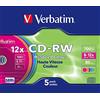 Verbatim CD-RW 80MIN Datalife PLUS - Confezione da 5