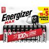 Energizer - Confezione da 20 batterie alcaline MAX LR6 AA, 50% in più di potenza, 1,5 V