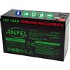 ANFEL Batteria Lead Acid AGM al Piombo Ricaricabile 12V 9Ah 10Ah VRLA Faston F2 Per allarmi antifurti, sistemi di sicurezza, Batterie di ricambio per UPS USV, Solar, Solarpanel