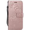 DENDICO Cover per Galaxy S6, Pelle Portafoglio Custodia per Samsung Galaxy S6 Custodia a Libro con Funzione di appoggio e Porta Carte di Credito - Oro Rosa
