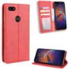 Jielangxin Cover per Motorola Moto E6 Play,Custodia in Pelle Custodia per Motorola Moto E6 Play XT2029-1 XT2029-2 Custodia Case Cover Red
