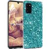 OKZone Cover per Samsung Galaxy A02S [con Pellicola Proteggi Schermo], Custodia Lucciante con Brillantini Glitters Ultra Sottile Designer Case Cover (Verde)