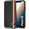 CUSTOMIZZA - Custodia cover nera morbida in tpu compatibile per iPhone Xr effetto fibra di carbonio bandiera Italia made in Italy