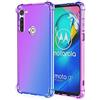 Dedux Cover per Motorola Moto G8 Power, Custodia Trasparente Gradiente Protettivo TPU Case, Ultra Sottile Rinforzo a Quattro Angoli Cover (Viola/Blu)