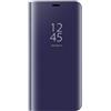 Dedux Cover Samsung Galaxy A71 Custodia Luxury Mirror Pelle Leather Magnetic Flip Stand Protective Cover Case for Samsung Galaxy A71, Viola Blu