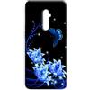 Mixroom - Cover Custodia Back Case in TPU Silicone Morbido per Oppo Reno 2Z Fantasia Fiori Farfalla Blu Strass L163