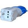 GrecoShop Adattatore Industriale Spina Bipasso Schuko CEE 2P+T 16A 220V Blu