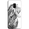 Mixroom - Cover Custodia Case in TPU Silicone Morbida per Samsung Galaxy J6 2018 M597 Cavallo Bianco E Nero