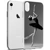 Yoedge Cover iPhone XR, Antiurto Custodia Trasparente con Disegni [Ragazza Balletto] Ultra Slim Protective Case Bumper in TPU Silicone per iPhone XR Smartphone (Nero)