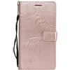 DENDICO Cover per Galaxy Note 4, Pelle Portafoglio Custodia per Samsung Galaxy Note 4 Custodia a Libro con Funzione di appoggio e Porta Carte di Credito - Oro Rosa