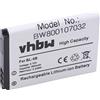 vhbw Batteria Li-Ion VHBW 900mAh (3.7V) compatibile con Smartphone TOPBLUE V2.0 blu sostituisce Nokia BL-5B.