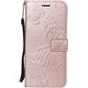 DENDICO Cover Galaxy S8 Plus, Pelle Portafoglio Custodia per Samsung Galaxy S8 Plus Custodia a Libro con Funzione di appoggio e Porta Carte di cRossoito - Oro Rosa