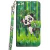 Sunrive Cover per Huawei Nova Lite Plus, Custodia con Supporto di Stand e in Pelle Artificiale per Carte di Credito Portafoglio Flip Chiusura Magnetica Protettiva(Panda 2)