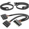 KabelDirekt - Cavo elettrico a 15 Pin su 2x cavi dati 15 Pin SATA + cavo SATA 3 con angolo a 90° + cavo (per il collegamento di dischi rigidi e lettori)