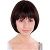 WIG ME UP - Parrucca da Donna/Valletto taglio Caschetto Castano Scuro 1236-4, 20 cm