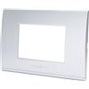 Aigostar Placca 3 moduli 503 in plastica argento compatibile anche con BTicino Livinglight