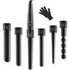 LOETAD Ferro Arricciacapelli 6-in-1 Schermo LCD Temperatura Regolabile 80°C - 230°C Set 9-32MM Capelli Ricci Tormalina e Ceramica