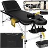 TecTake® Lettino Massaggio Portatile, Letto Pieghevole Massaggi a 3 Zone, Lettino Massaggio Professionale, Lettino da Massaggio con Borsa Trasporto Inclusa - Larghezza senza braccioli: 61 cm, Nero