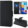 N NEWTOP Cover Compatibile per Xiaomi Redmi Note 11 /11S, HQ Lateral Custodia Libro Flip Chiusura Magnetica Portafoglio Simil Pelle Stand (Nero)