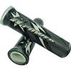 one by Camamoto manopole manubrio moto (cod 77344210B kit set coppia manopole flash colore nero/grigio compatibile con moto scooter facile installazione, ø sx 22mm / dx 25mm - lungh. 120 mm)