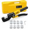 KATSU Tools KATSU Crimpatrice Idraulica 10T con 8 Filiere in Acciaio 4-70mm² Crimpatrice Pinza Attrezzi Cavi Elettrici Idraulici Manuali ad Alta Pressione per Rame e Alluminio Terminali Elettrici 416371