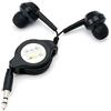 TRIXES Auricolari neri retrattili da 3,5 mm, niente più grovigli, cuffie stereo.