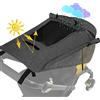 WD&CD Parasole per Passeggino, Telo Parasole per Carrozzina e Passeggino, Universale Regolabile UV 50+ Protezione Solare Parasole Passeggino con Custodia - Grigio Scuro
