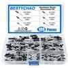BESTYCHAO 180 pezzi 6 misure rivetti ciechi in alluminio, kit assortimento di rivetti pop (nero)