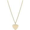 Fossil Collana da donna in acciaio inossidabile, tonalità oro, con chiusura a moschettone e ciondolo a forma di cuore, Oro senape