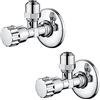 Ibergrif M22022-2 Valvola Angolare Autosigillante 1/2 x 3/8 Universale, Rubinetto Sottolavello in Ottone Cromato, Valvola Acqua Parete Resistente, Set 2 Pezzi per Cucina Bagno